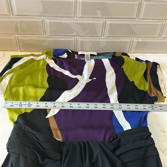 Diane Von Furstenberg Brush Stroke Silk Dress, Multi-color Mini Dress -  Size 10 - Picture 9 of 14